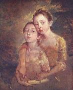 Thomas Gainsborough Two Daughters with a Cat oil painting artist